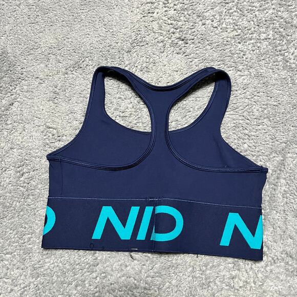 Nike Pro Sports Bra Womens Medium Blue Running Athletic - Picture 2 of 4